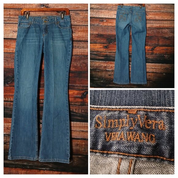 Simply Vera Wang Jeans Size 4 Boot Cut Low Rise Blue Denim Stretch 2009 - Picture 1 of 10